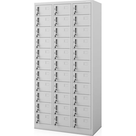 Armoire vestiaire à casiers OLIVER, 900 x 1850 x 450 mm, grise