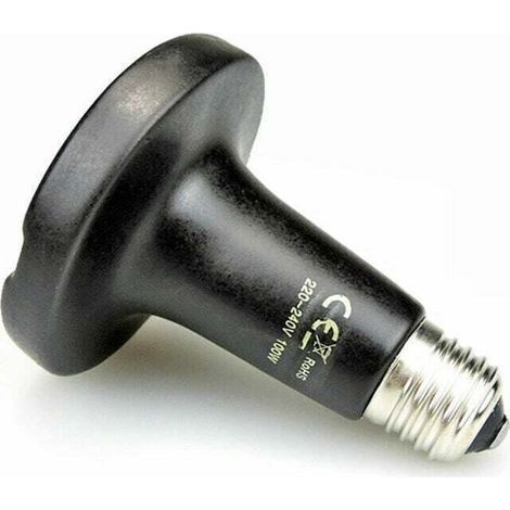 Ampoule chauffante infrarouge en céramique de 25 W pour reptiles, amphibiens, serpents, oiseaux, tortues, chats et chiens. (1/4)