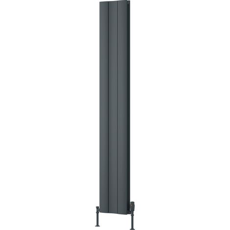 Reina Gio Double Vertical Aluminium Radiator 1800mm H x 280mm W - Anthracite
