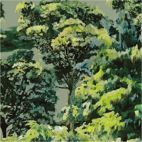 Nature wallpaper wall Profhome 791877 hot embossed non-woven wallpaper slightly textured with forest motif matt green yellow green fir green white 5,33 m2 (1/5)