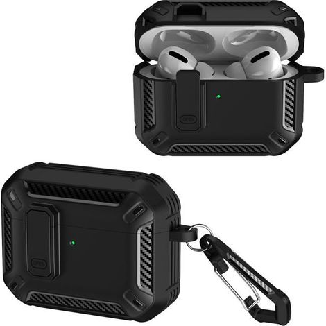 BelleRise - Étui pour AirPods Pro 3, rigide qualité militaire avec cadenas et anneau, résistant aux rayures. (1/5)