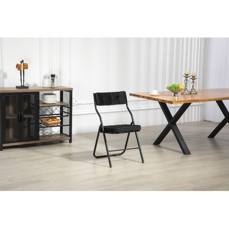 Stuhl klappbar gepolstert 2er Set Schwarz OKMYHOME (1/3)