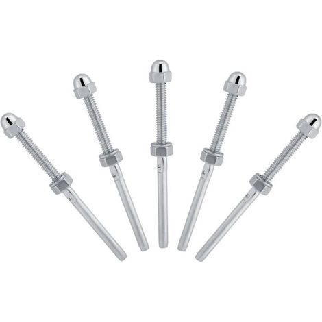 10pcs câble garde-corps système fileté extrémité du goujon terminal pour 1/8 câble plate-forme garde-corps main Swage tendeur de câble en acier inoxydable (1/5)