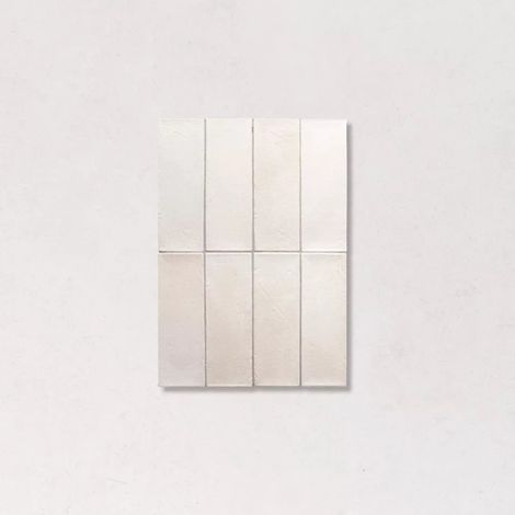 Carrelage Effet Zellige Blanc Cassé MIYAKO Chalk White 5x15cm (1/2)
