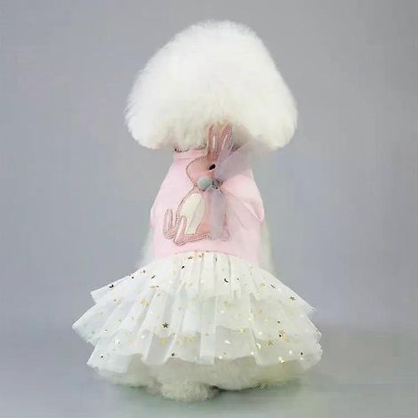 Jupe pour chien - Vêtements printemps/été pour chats et chiens, rose XS (haut du corps rose) (1/2)