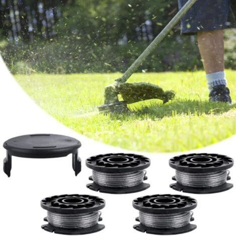 Konvolut aus 4 Drahtspulen für Bosch, Ersatz-Nylonspule F016800569, kompatibel mit Bosch 1,60 mm 4,0 m, kompatibel mit Bosch ART 23 SL/ART 26 SL und 1 Ersatzkappe F016F04557