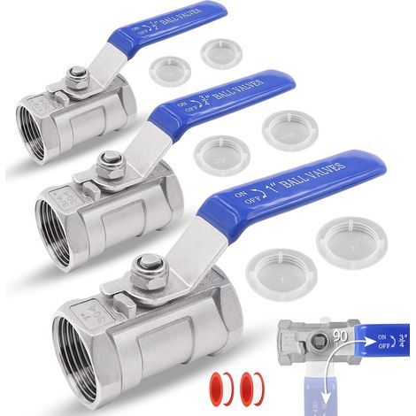 Ball Valves, Internal Thread DN15 DN20 DN25, 304 Stainless Steel, Flat Handle, For Hot and Cold Water (1/5)