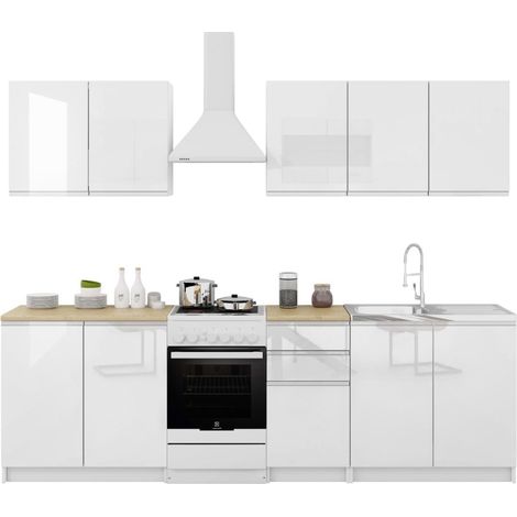 Dusine – Cuisine complète 6 éléments laqué blanc – Design minimaliste sans poignées – Largeur 2m – Fabriqué en Europe – Normes CE (1/2)