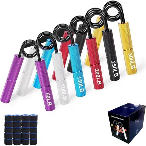 6 Pièces Poignée de force, Ressort en acier au carbone, Antidérapant, Compact, Ergonomique, Pour fitness (1/5)
