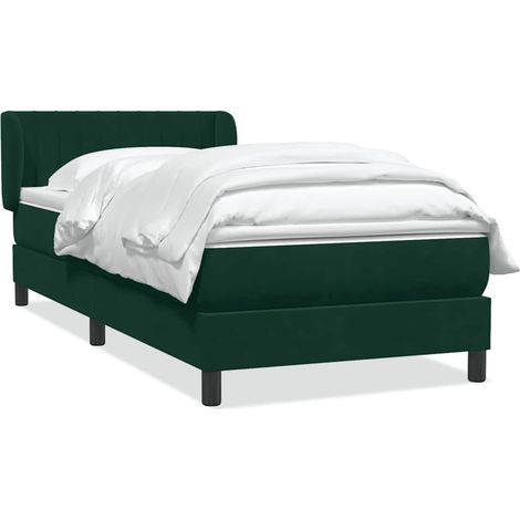 Maison Exclusive - Boxspringbett mit Matratze Dunkelgrün 80x220 c