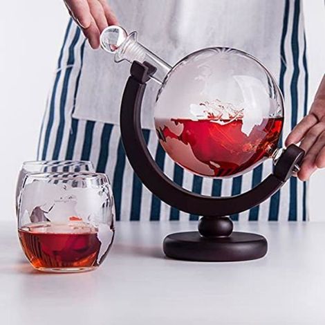850ml Whisky Bateau décanteur, Carafe soufflé à la Main Verre gravé Boissons décanteur, Bar Accessoires (1/4)