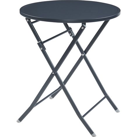 Tavolo da giardino pieghevole 71 x 62 cm nero 030011037