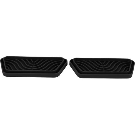 Lot de 2 bacs récupérateurs d'eau trapézoïdaux en silicone noir pour réfrigérateur GE et Samsung (1/5)