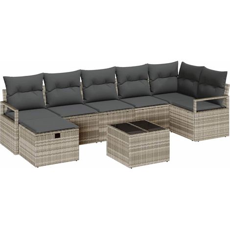 Maison Exclusive - Juego de Sofá 8 uds. 7-Número de plazas Gris C (1/5)
