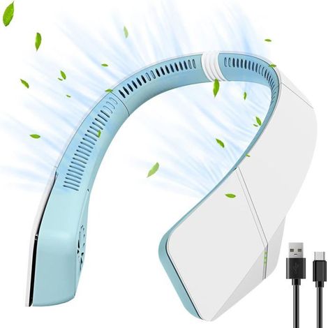 Ventilateur cou portable silencieux USB – Sans pales, 3 vitesses – Rechargeable – Confort (1/5)