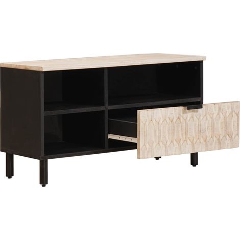 Meuble TV avec tiroir Finition Lavage Blanc 80 x 33 x 46 cm (1/5)