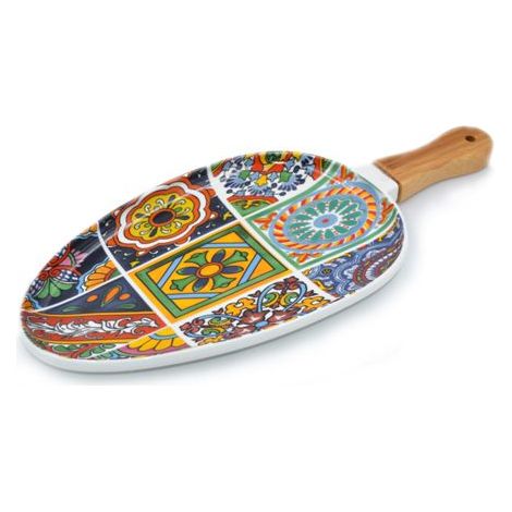 Paletta Vassoio in Porcellana con Manico in Legno 26 cm (1/2)