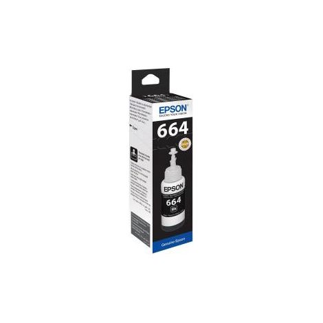 Bouteille de recharge d'encre noire pour Epson T6641 (C13T66414A). (1/2)