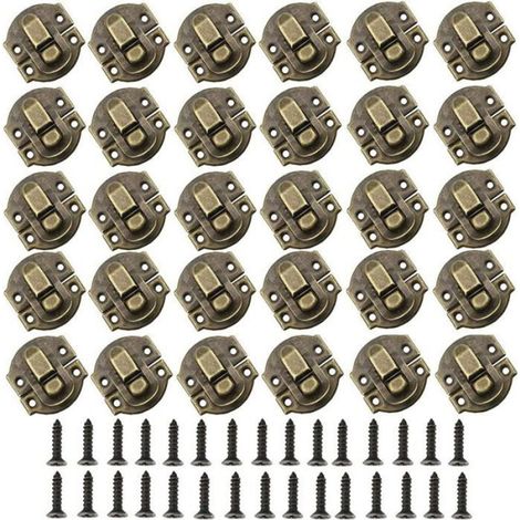 Serrure Bois - Fer Moraillon Vintage - Pour Boîte à Bijoux Armoire Décorative Caisses en Bois - 30 Pièces (1/4)