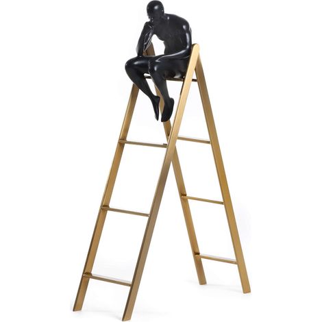 ORION91 Figura Pensador que te caes Color Dorado 31 x 20 x 7,5 cm - SpazioLuzio