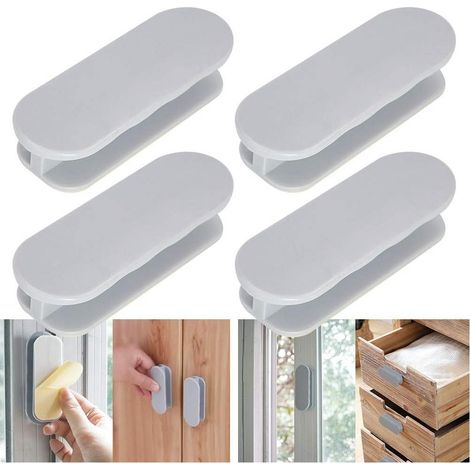 4-teiliges Set Tür- und Fenstergriffe, ab sofort erhältlich, für Schiebetüren, Fenster und Schranktüren – kein Bohren erforderlich. (1/5)