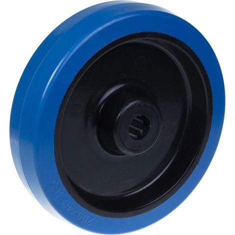 Wheel - Rubber - 200 mm - High capacity 400 kg - Low rolling resistance - Blue