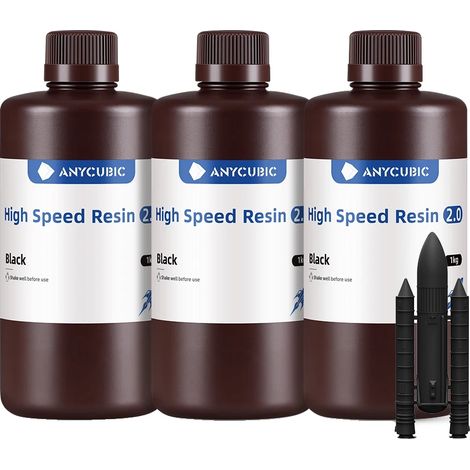 Resina, alto rendimiento a alta velocidad, baja viscosidad, 2.0 Negro 3 kg