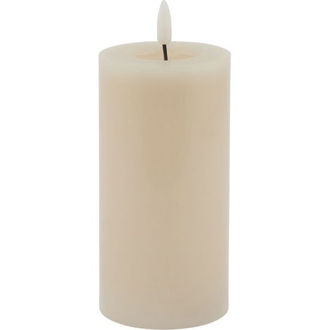 Luxe Collection Melt Effect LED Candle - Wax - L8 x W8 x H15 cm - Taupe