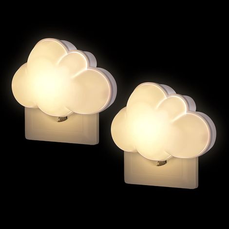 Nachtlicht Steckdose Kinder 2 Stueck LED Wandlicht Wolke Baby (1/5)