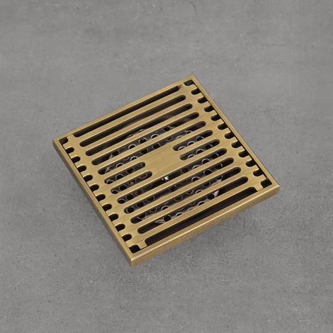 Griglia di scarico 100x100 mm in ottone anticato DOVER