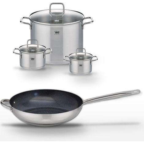 Lot Poêle 32cm et 3 Faitouts Elo Profi Therm Platinum (1/5)