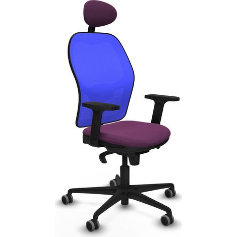 Sedia da ufficio piqueras y crespo Jorquera blu pelle sintetica (1/2)