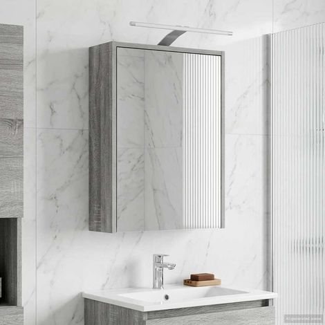 vidaXL Mobiletto per specchio da bagno Grigio Sonoma 43 x 16 x (1/5)