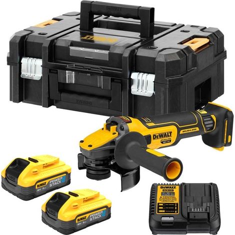 DeWalt DCG409H2T 18v XR 125mm High Power Grinder Kit with Powerstack Batteries