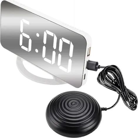 Una potente sveglia a vibrazione per chi ha il sonno pesante, con vibratore per materasso (30 cm).