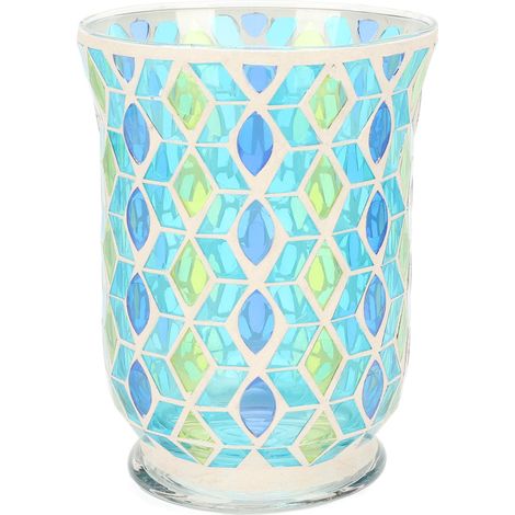 Bougeoir en mosaque fabriqué à la main, bougeoir en verre coupe-vent exquis, photophore pour cafés et Bars (1/5)