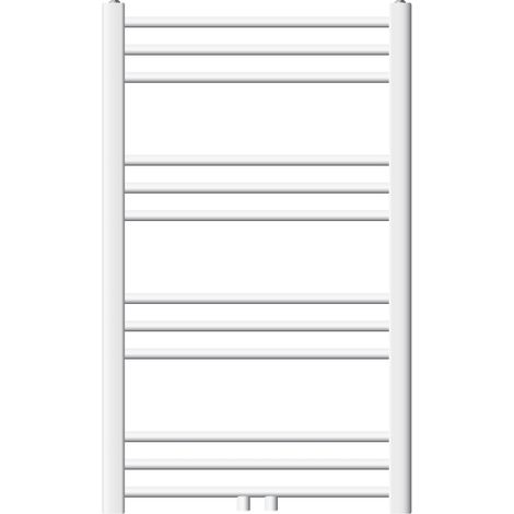 ECD Germany Radiador de baño - 600x800 mm - Blanco - Recto - Con Conexión Central- Radiator Calentador y Secador de Toallas - Calefactor de Aseo - Estilo moderno Tipo Escalera - No Eléctrico (1/5)
