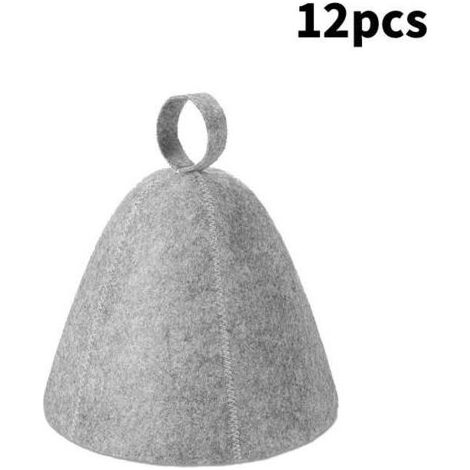 Lot de 12 bonnets de sauna en feutre de qualité supérieure, très absorbants, accessoire de sauna, pratique pour le bain de vapeur (gris) (1/5)