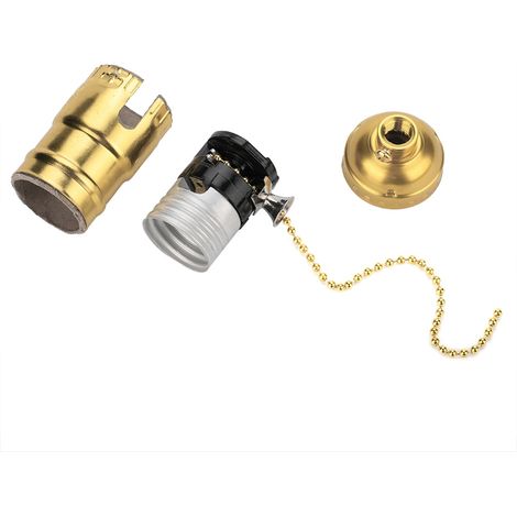 Vintage E27 Aluminiumfassung mit Kette für Schreibtischlampe, goldene Schraubleuchte (1/5)