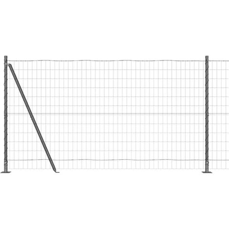 Maison Exclusive - Zaun mit Pfosten Grau 1,2 x 25 m Stahl und PVC