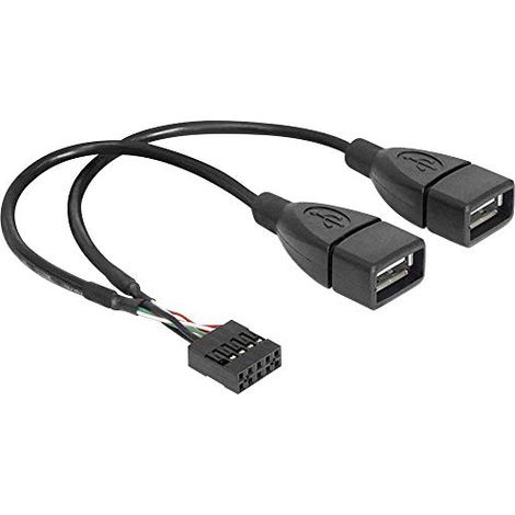 Delock Cavo USB USB 2.0 Connettore a perforazione 8 poli, Presa USB-A 0.20 m Nero Certificato UL 83292 (1/3)