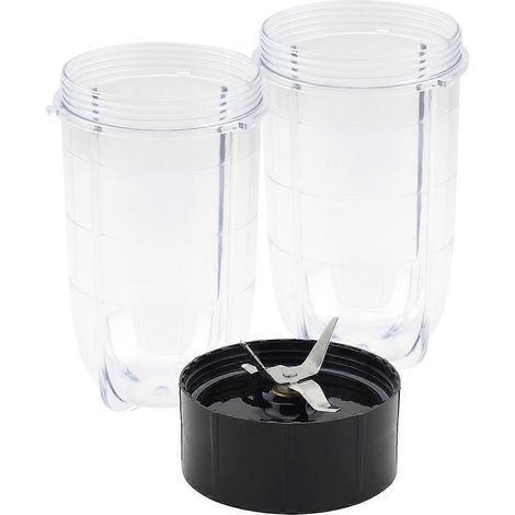 Ersatz-Kreuzmesser + Set mit 2 x 473 ml (16 oz) Bechern für Magic Bullet, Ersatzteile kompatibel mit dem 250-W-Mixer MB1001 (1/5)