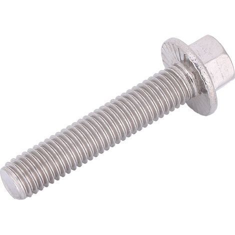 10 Vis M8 Inox A2 Acier Inoxydable SS304 Tête Hexagonale Embase Plate Rondelle Intégrée Boulons de Fixation (1/3)