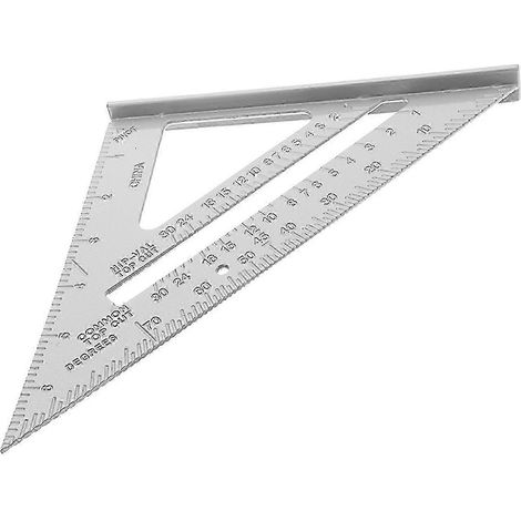Équerre de charpentier multifonctionnelle 7 pouces en alliage d'aluminium, compatible avec les travaux de menuiserie (échelle métrique et impériale), couleur argent. (1/5)