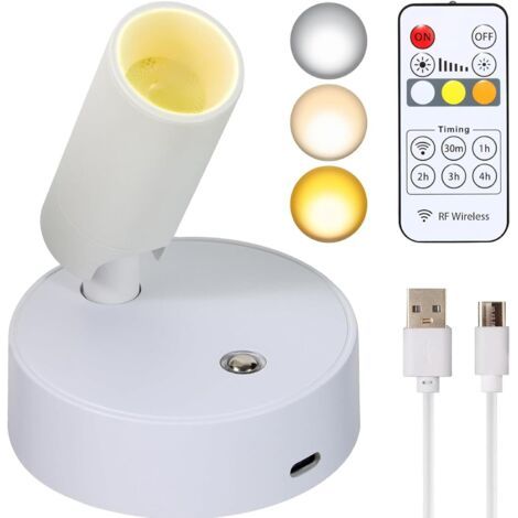 1 Spot LED Rechargeable USB,Télécommande,3 Températures Couleur,Intensité Variable,Minuterie,Art Plantes Intérieur (1/5)