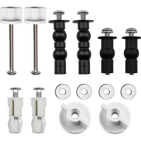 Toilet Seat Hinge Fixings 5 Pairs Rubber Expandable Screw Hinge for Toilet Lid (1/5)