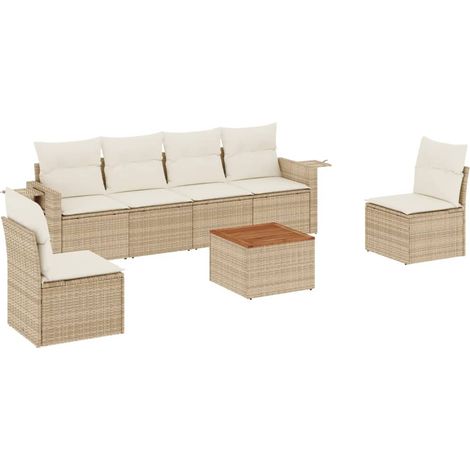 Maison Exclusive - Set sofás de jardín 7 piezas y cojines ratán s (1/3)