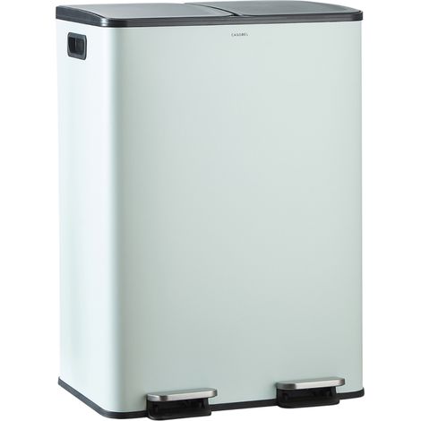 CASABEL Poubelle 60L verte menthe, Double Compartiment,