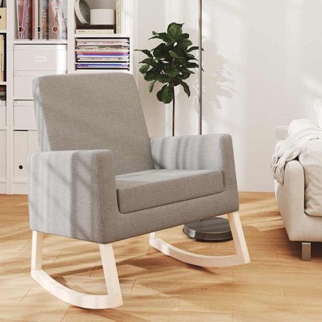 vidaXL Silla mecedora de tela gris claro (1/5)