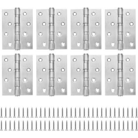 8 Stück 10 cm Edelstahl-Türscharniere, 4-Wege-Stahlkugel-Türscharniere, Kugellager-Türscharniere